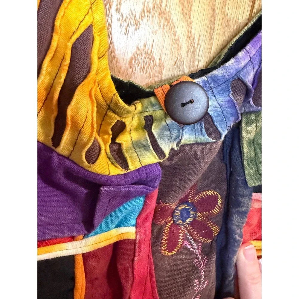 Vintage Rising International Patchwork Crossbody Bag Cotton Boho Multi-Color